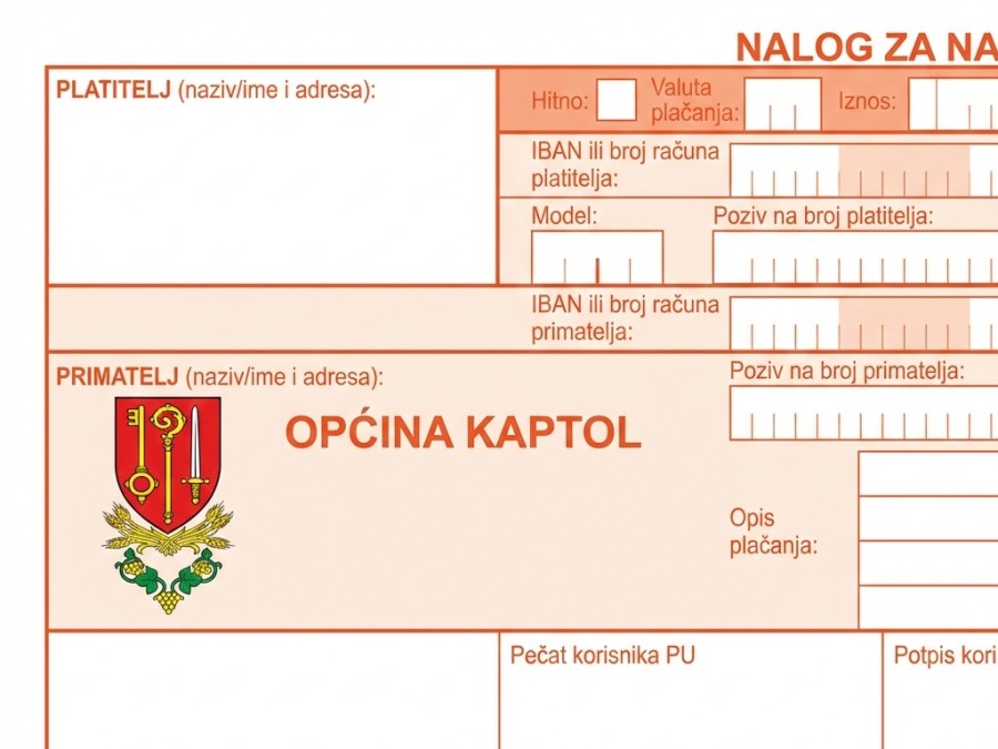 Uplatnice za komunalnu naknadu i NUV od 2026. na zasebnim uplatnicama